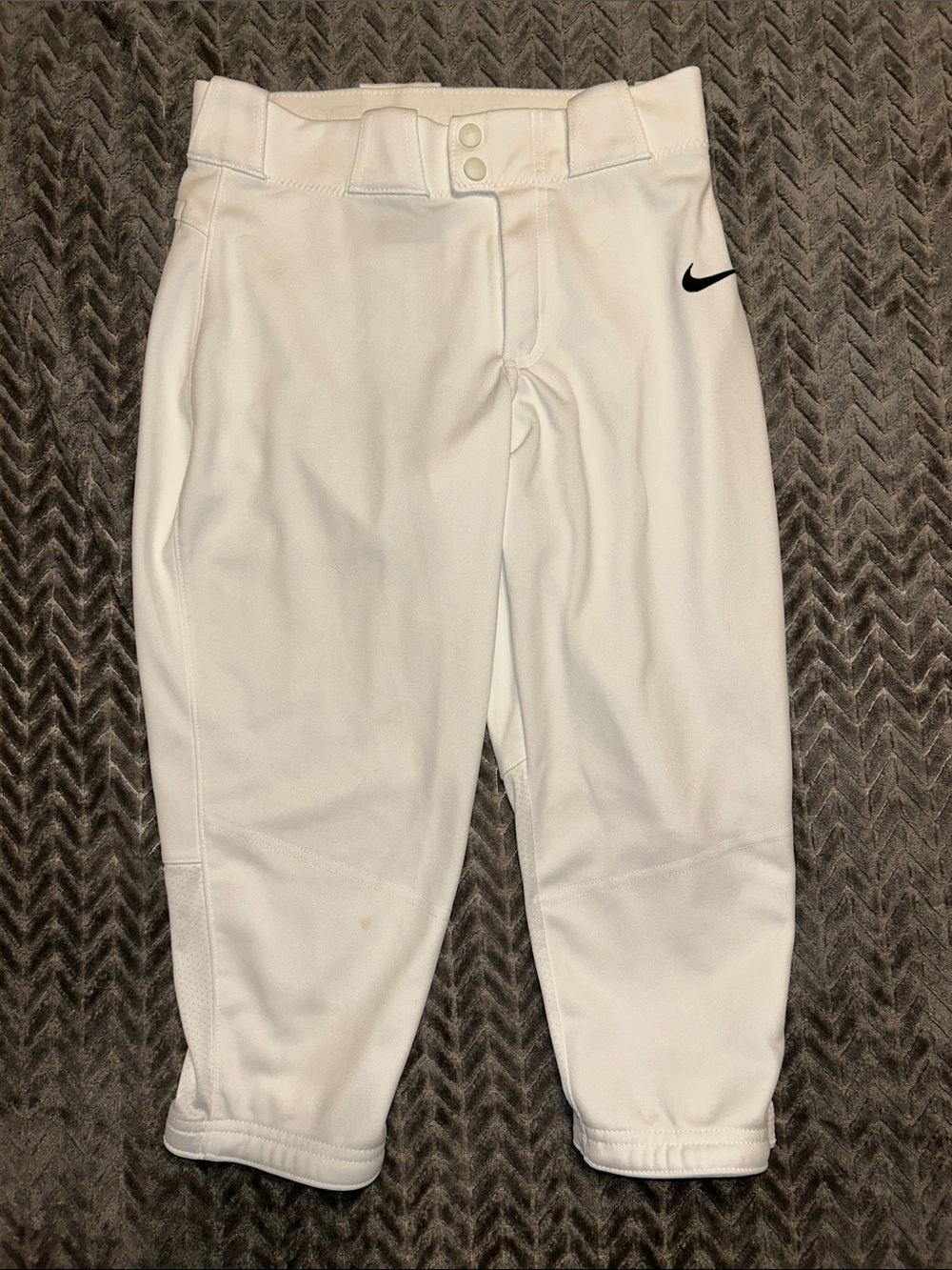 Nike White Softball pants with Black Swoosh